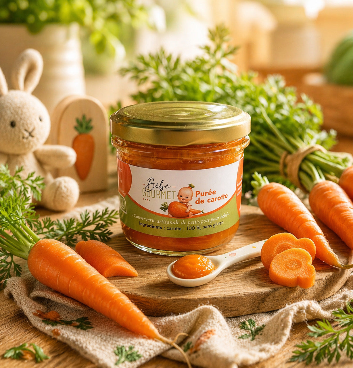 Petit pot bébé - Purée de Carotte bio- à partir de 4 mois
