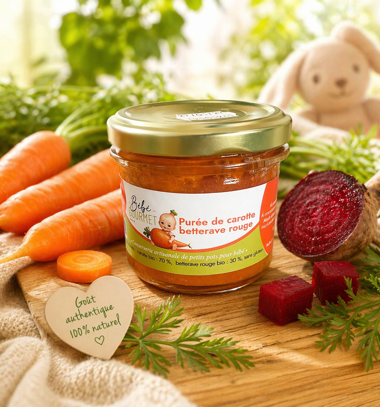 Petit pot bébé - Purée Carotte - Betterave rouge - à partir de 4 mois