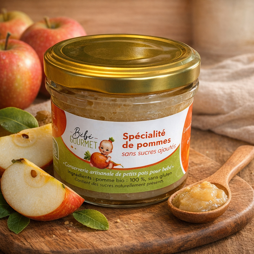 Petit pot bébé - Compote de Pomme bio - à partir de 4 mois