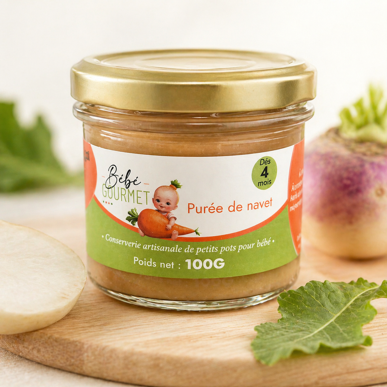 Petit pot bébé - Purée de Navet bio - à partir de 4 mois