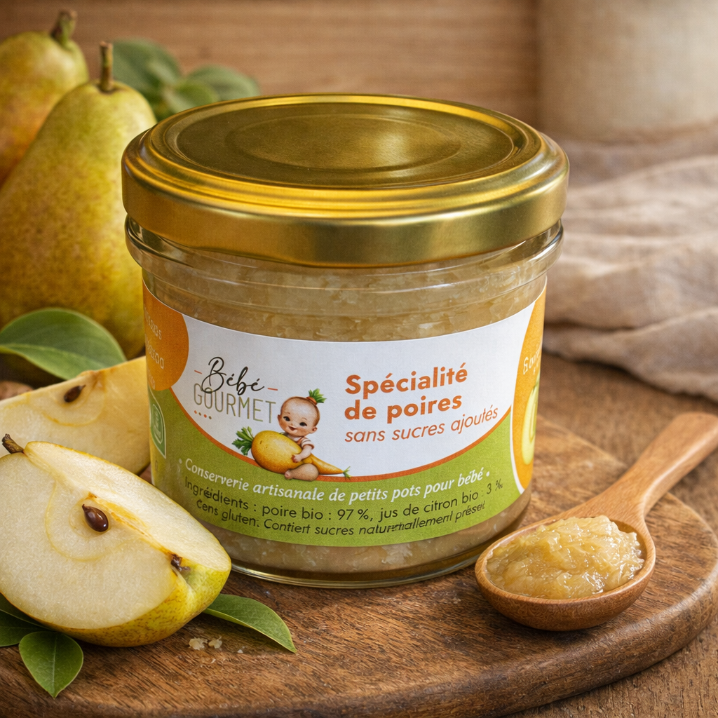 Petit pot bébé - Compote de Poire bio - à partir de 4 mois