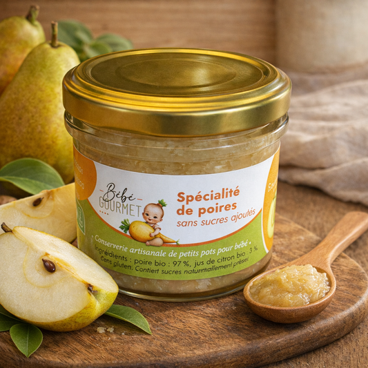 Petit pot bébé - Compote de Poire bio - à partir de 4 mois