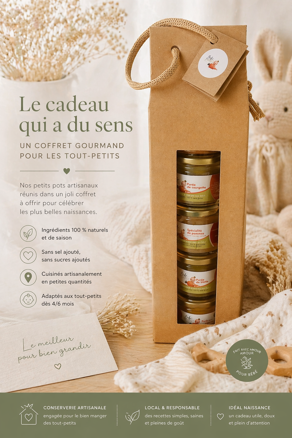 Petits pots bio pour bébé     Coffret cadeau naissance