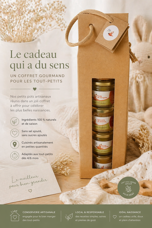 Petits pots bio pour bébé     Coffret cadeau naissance